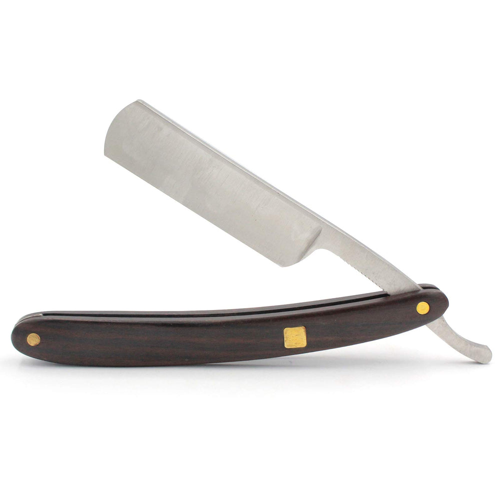 Gihunk straight razor with wooden handle showing vintage craftsmanship for precise shaves