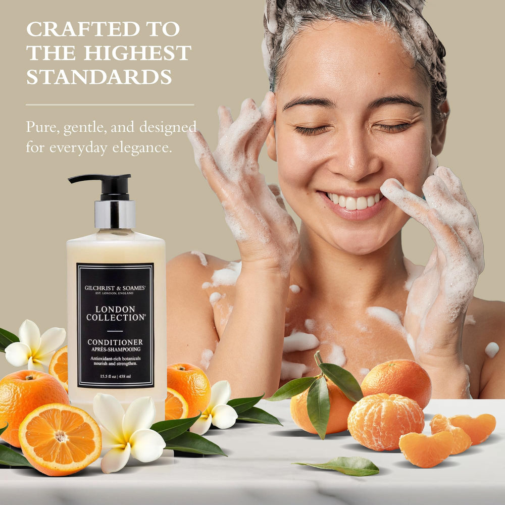 Home spa setup with Gilchrist & Soames conditioner for daily luxury.