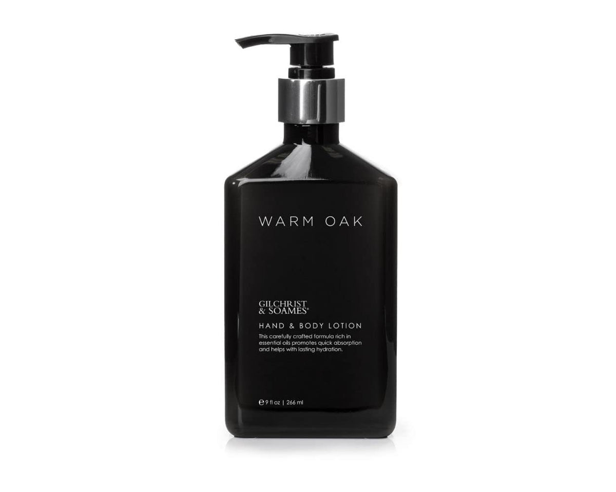 Gilchrist & Soames Warm Oak bottle front for daily hydration