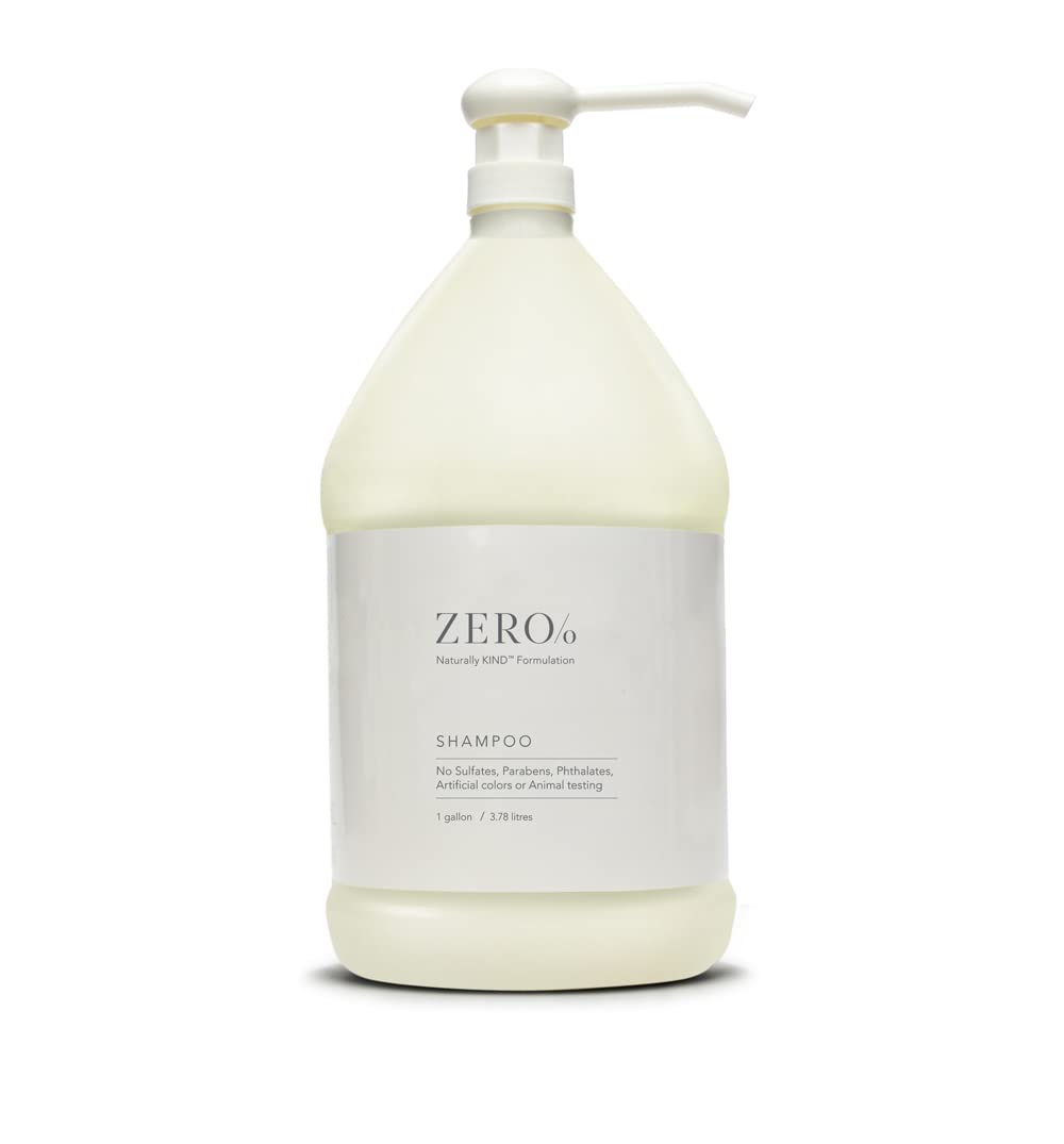 Gilchrist & Soames Zero% Unisex Shampoo bottle front, paraben- and sulfate-free cleansing for all hair types.