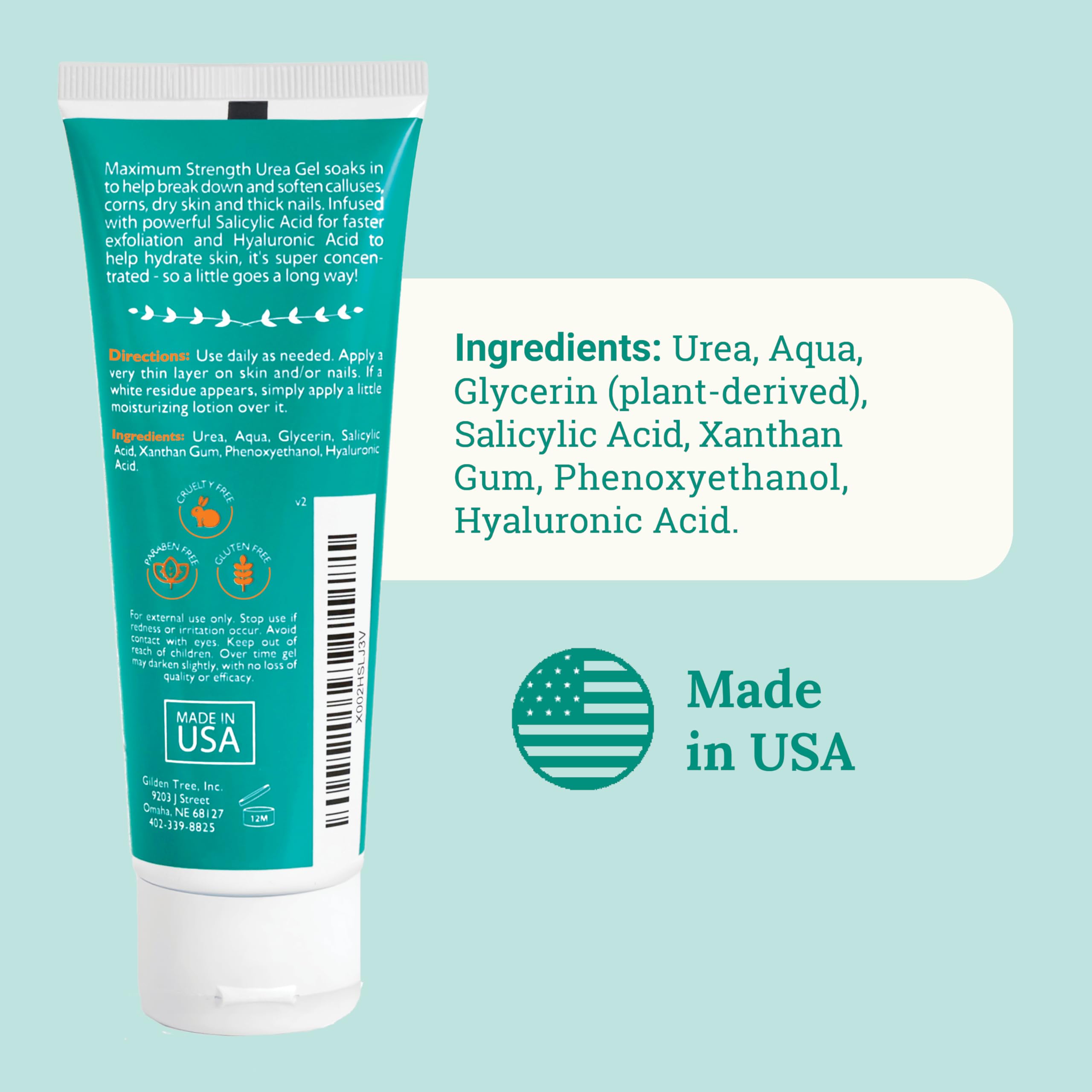 GILDEN TREE Urea Gel 42% ready for daily foot care routine.