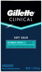 Close-up of Gillette Clinical Ultimate Fresh Solid in use for reliable daily protection.
