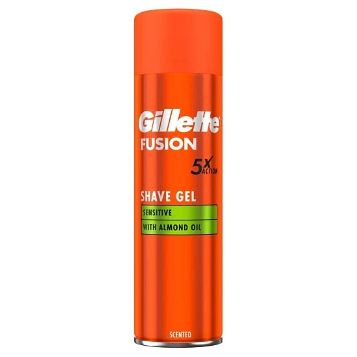 Gillette Fusion5 Ultra Sensitive gel bottle shows 200 ml size for smooth shaving