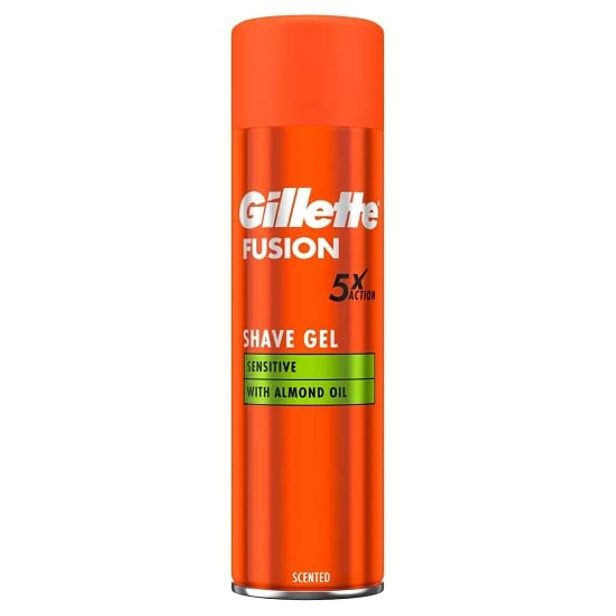 Gillette Fusion5 Ultra Sensitive gel bottle shows 200 ml size for smooth shaving