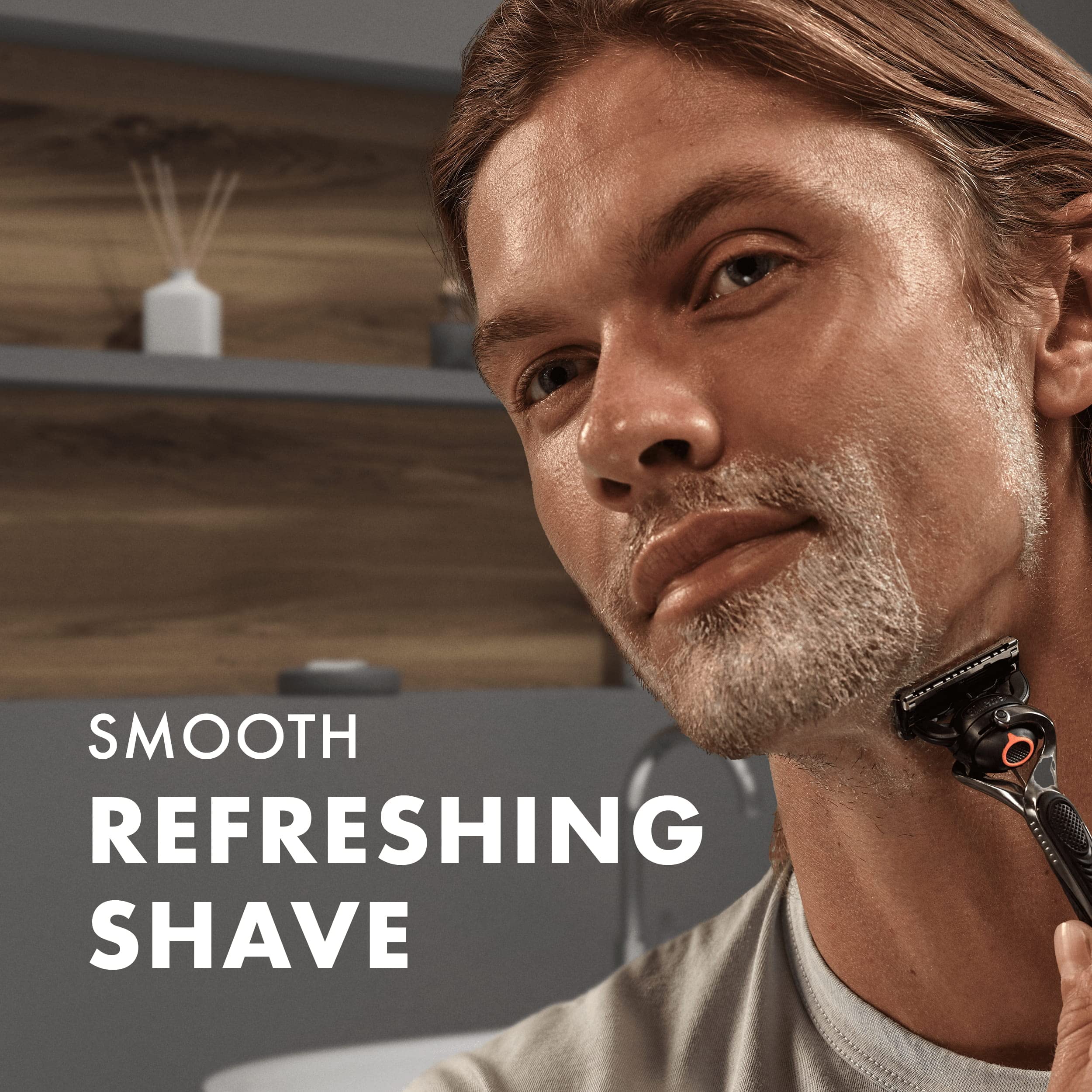 Packaging box shows Procter & Gamble shaving gel branding