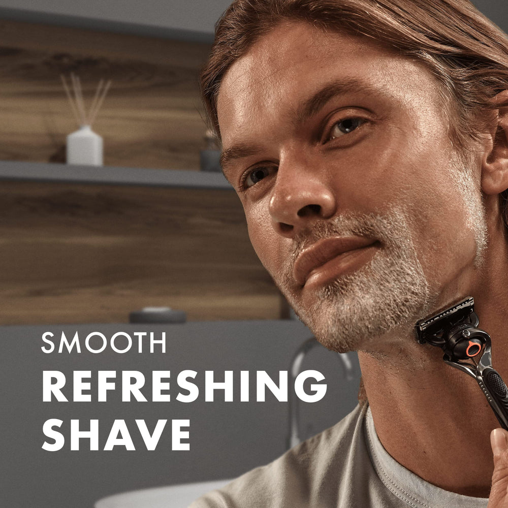 Packaging box shows Procter & Gamble shaving gel branding