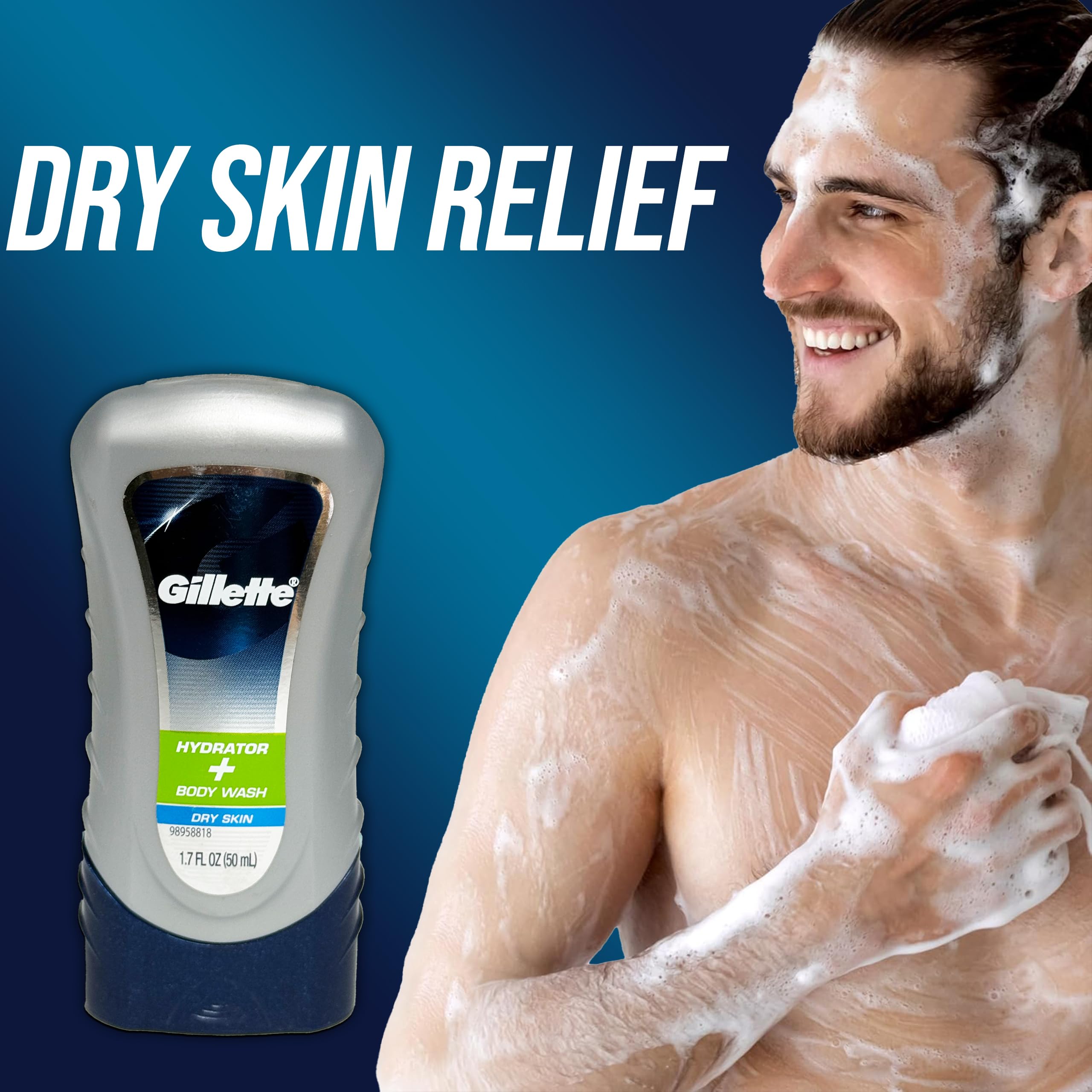 Gillette Hydrator Body Wash for dry skin supports daily moisture.