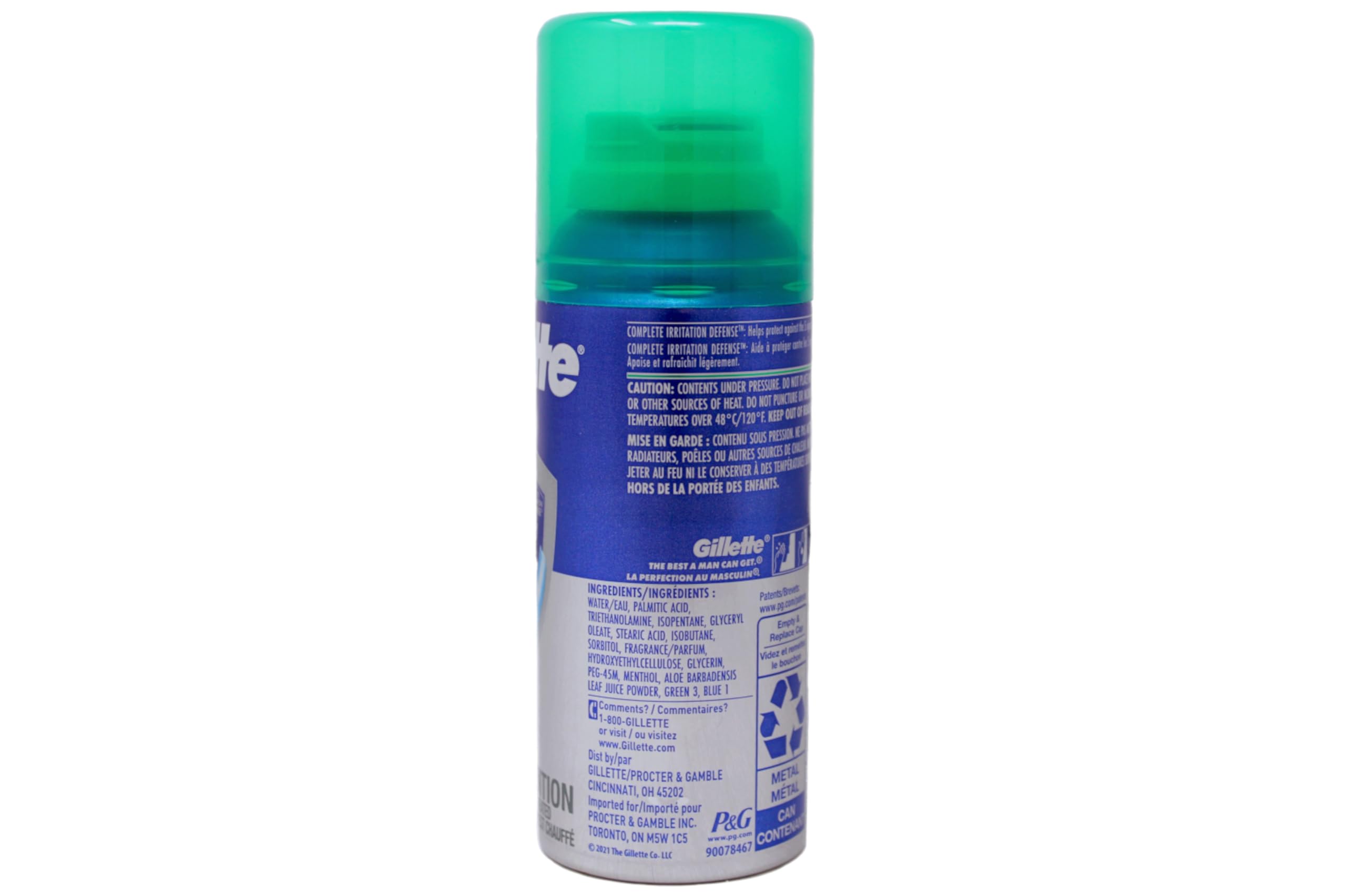 Aloe detail on Gillette gel highlighting gentle skin soothing.