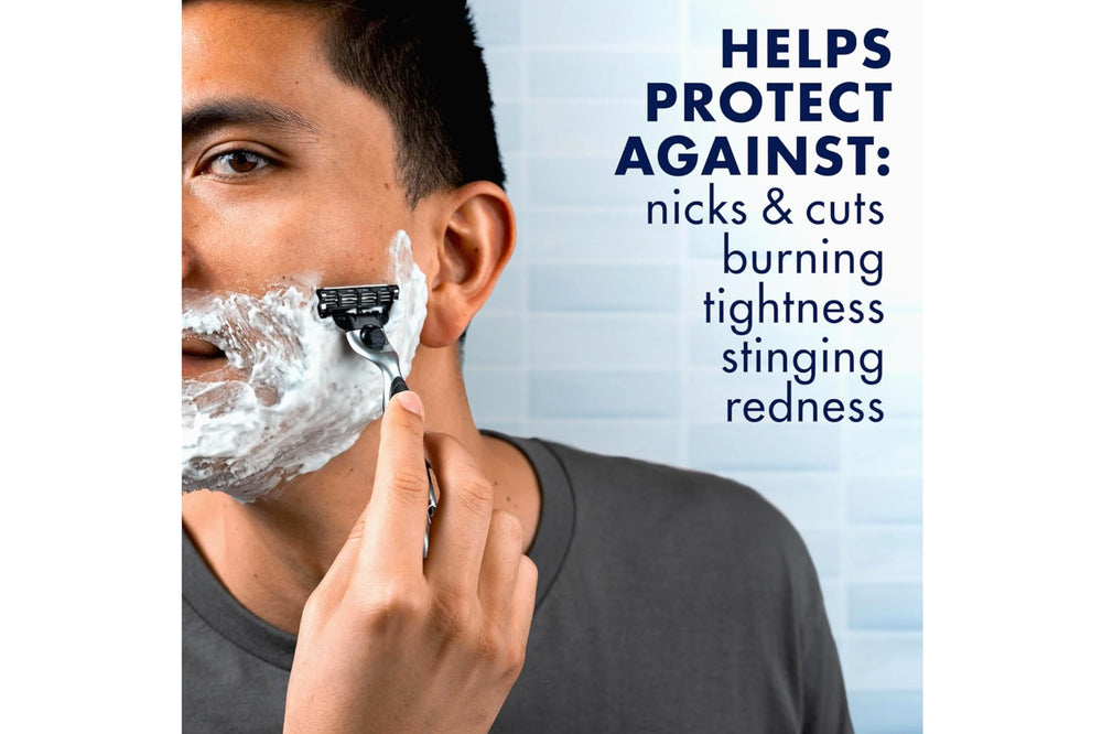 Label detail highlights fragrance and aloe-based care for sensitive skin.