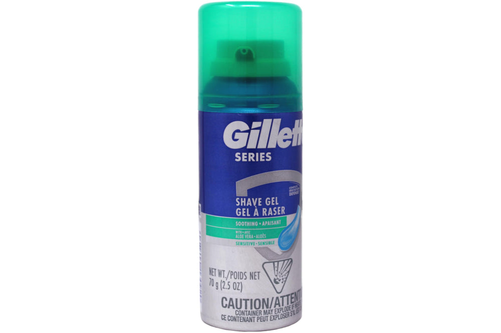 Front packaging of Gillette Series emphasizes sensitive skin care.