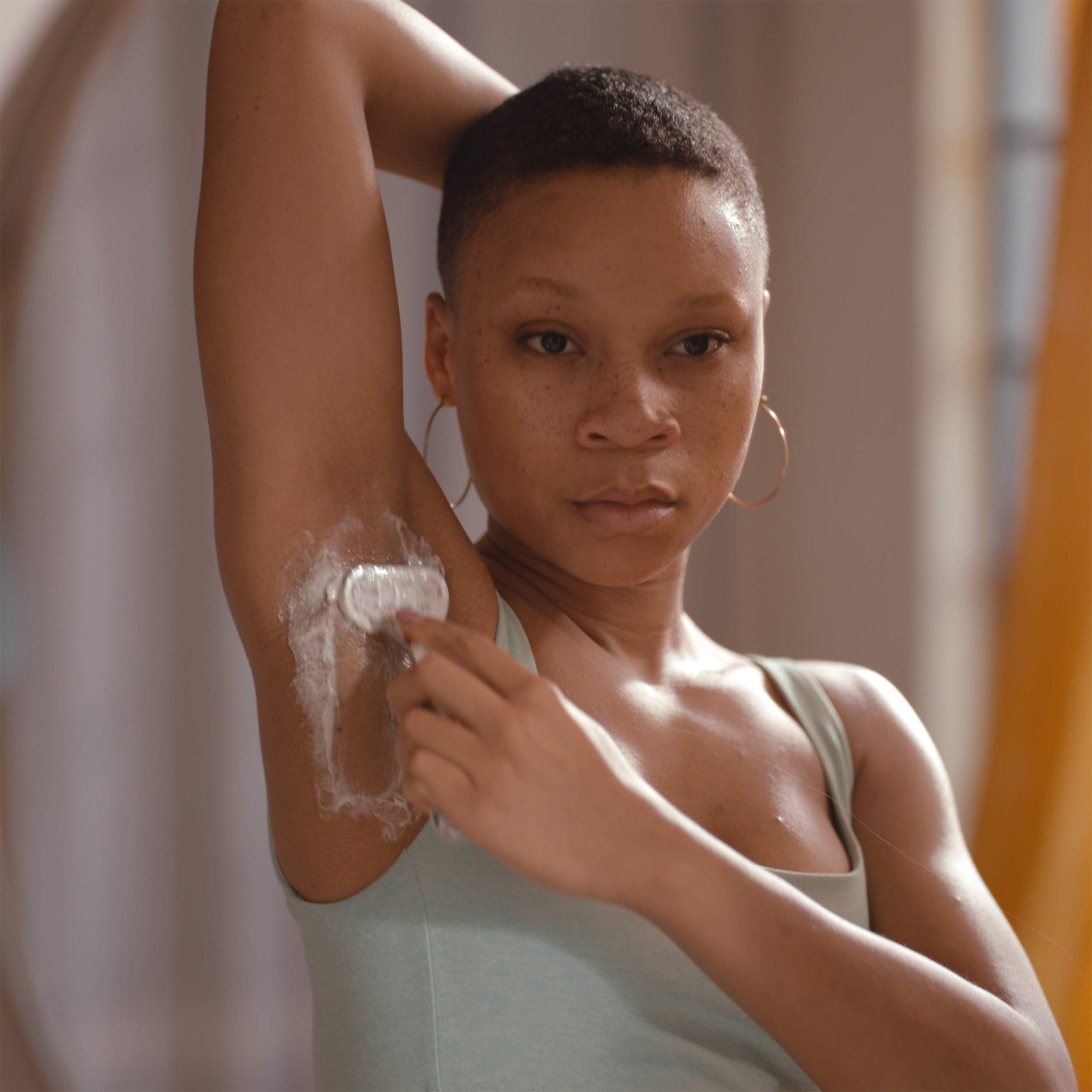 Product shows glide during razor pass with Venus razor