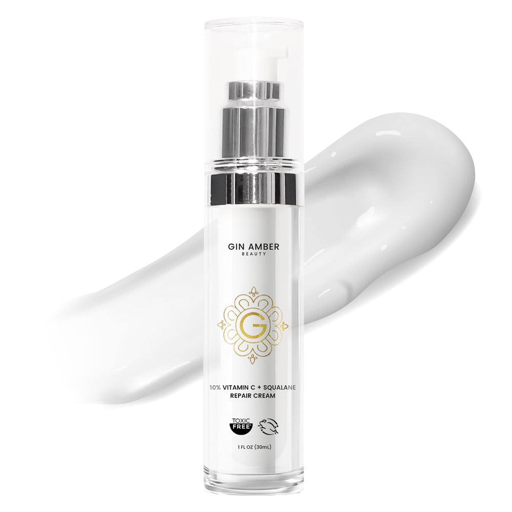 Gin Amber Beauty vitamin c 10 percent squalane cream bottle for brightening skin