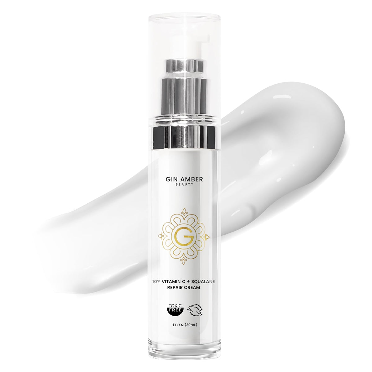 Gin Amber Beauty vitamin c 10 percent squalane cream bottle for brightening skin