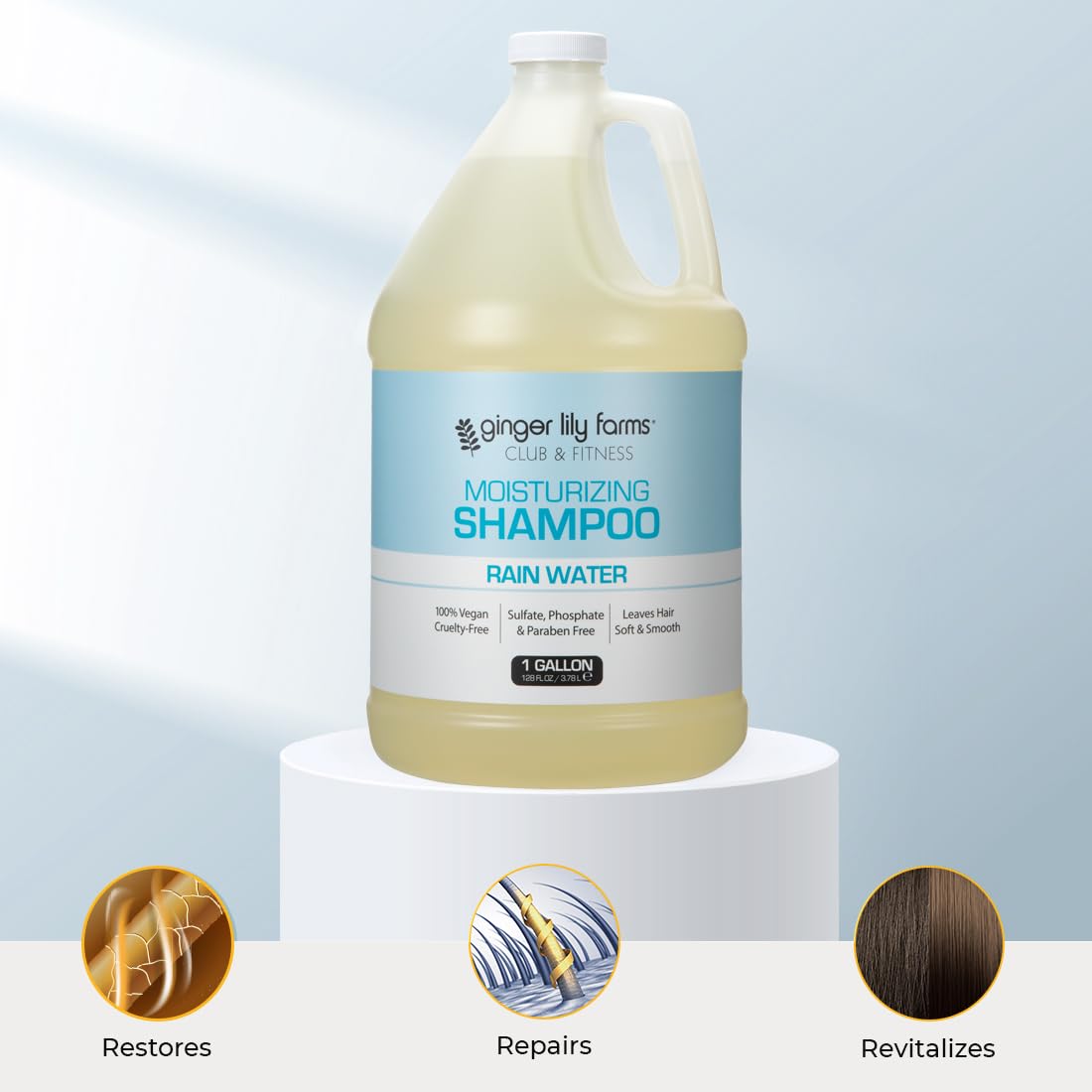 Ginger Lily Farms 1 gallon refill packaging for eco-friendly lockers and salons