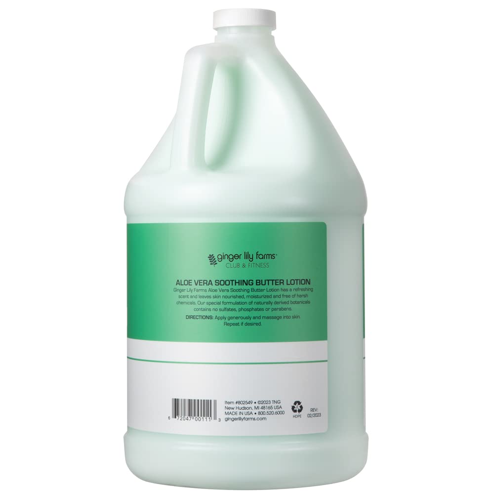 Ginger Lily Farms aloe vera scented lotion bottle-application provides quick hydration.
