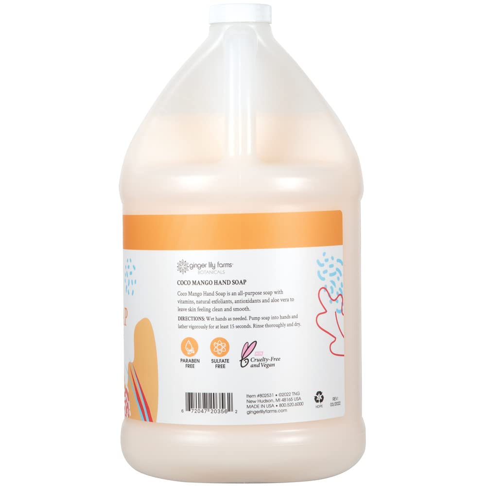 Ginger Lily Farms Botanicals 1-gallon refill shown as an economical eco-friendly option for shared spaces.
