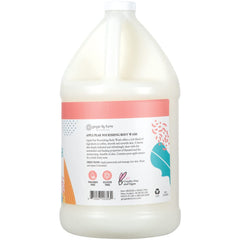 Close-up of creamy lather from Ginger Lily Farms Apple Pear wash for cleansing effect.
