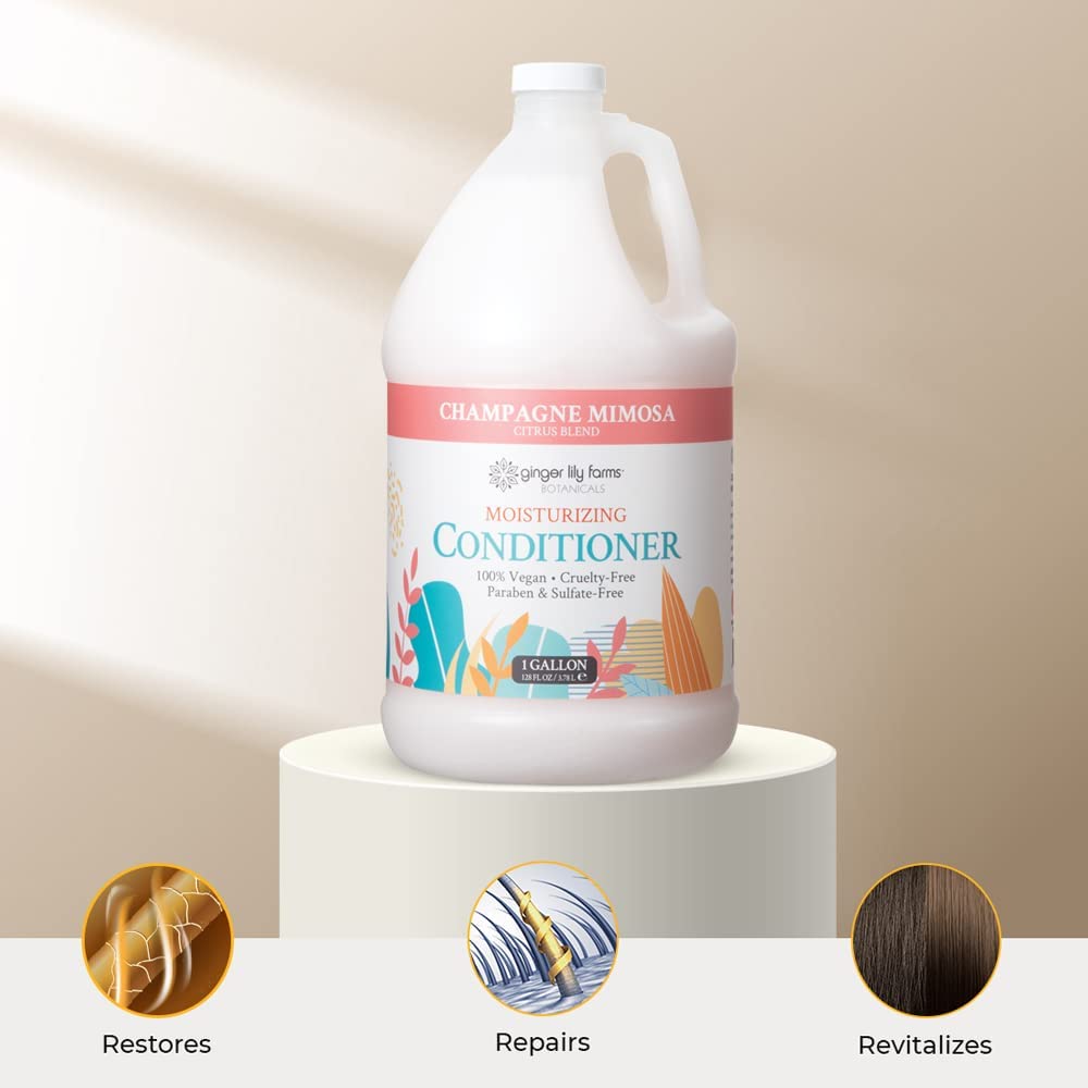 Ginger Lily Farms backbar refill bottle promotes eco-friendly bathroom refill.