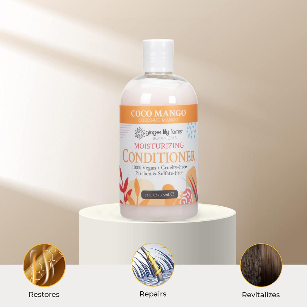 Ginger Lily Farms Coco Mango label-front communicates clean, paraben-free promise