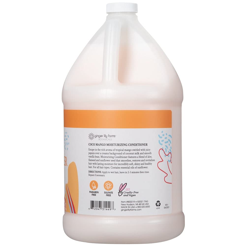 Ginger Lily Farms Coco Mango conditioner lather for even distribution and conditioning.