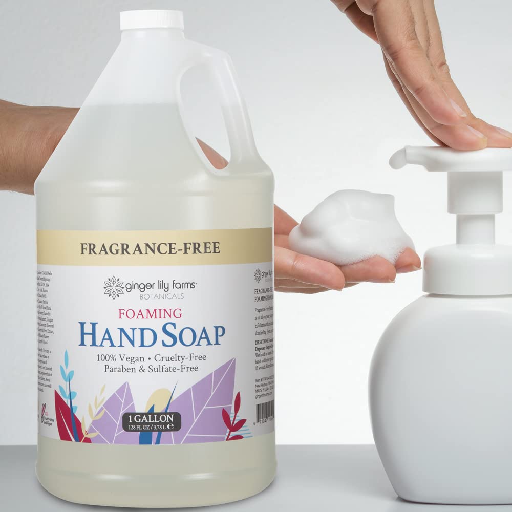 Ginger Lily Farms Botanicals eco-packaging communicates refill-friendly sustainability.