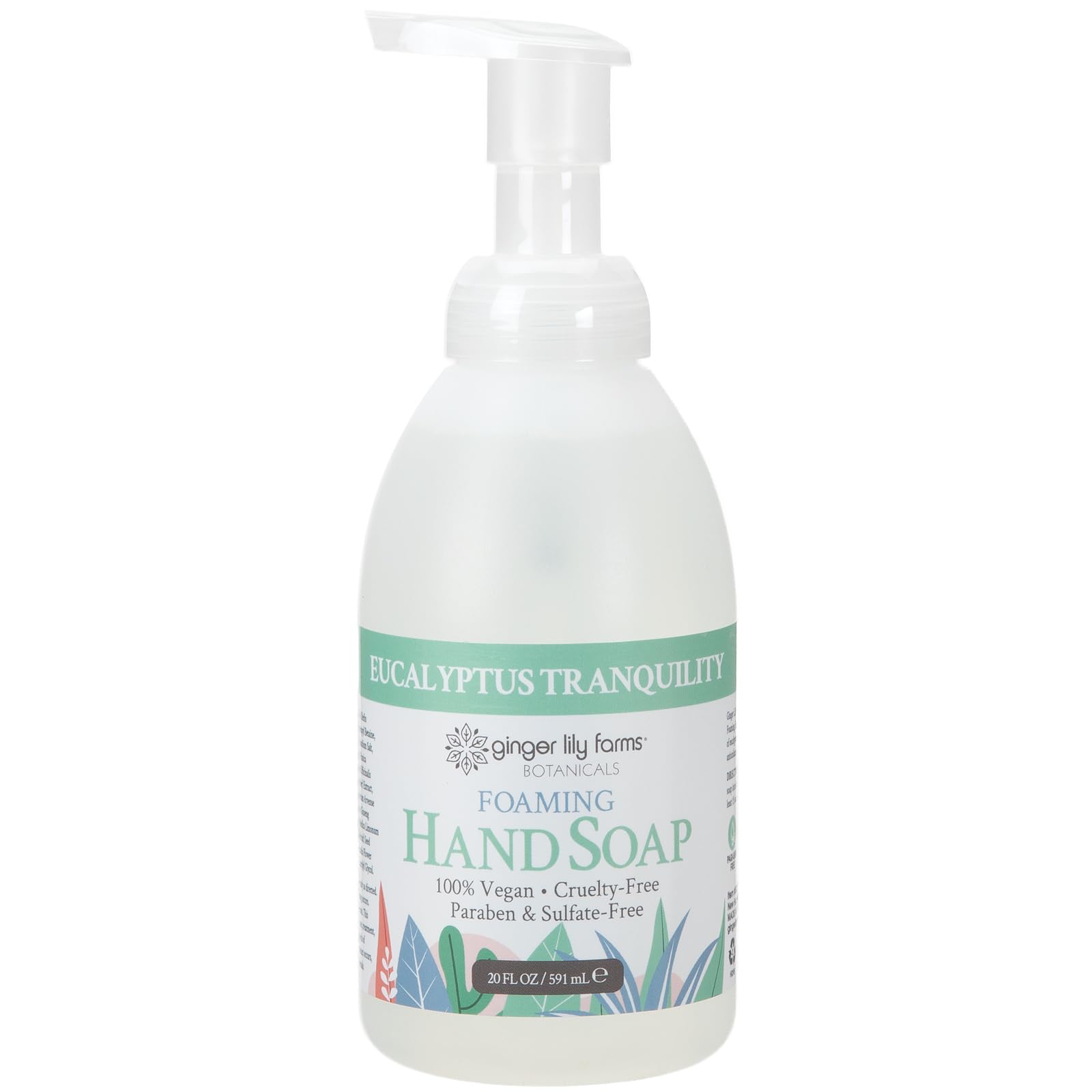 Ginger Lily Farms Botanicals eucalyptus tranquility scent bottle highlighting refreshing aroma