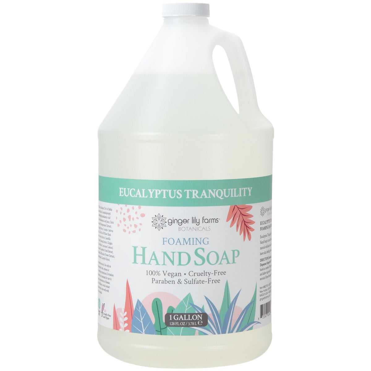 Ginger Lily Farms Botanicals foaming hand soap refill bottle showing rich lather for daily cleaning.