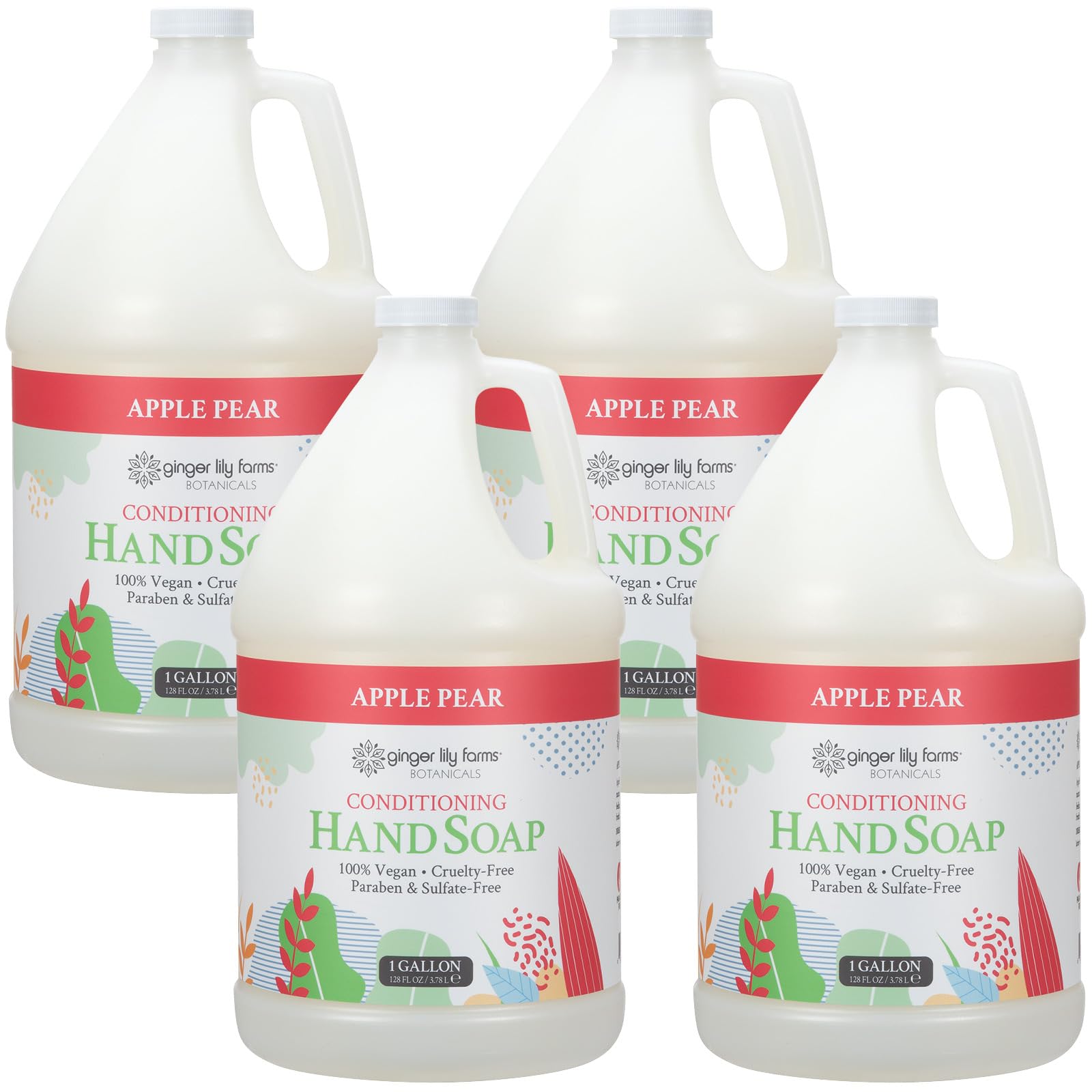Ginger Lily Farms Botanicals hand soap apple pear bottle with refreshing scent for daily care