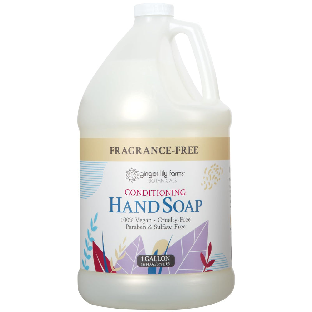 Ginger Lily Farms Botanicals hand soap foamy lather close-up demonstrates rich cleansing