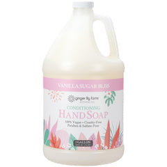 Ginger Lily Farms Botanicals hand soap refill bottle pour illustrating easy refilling