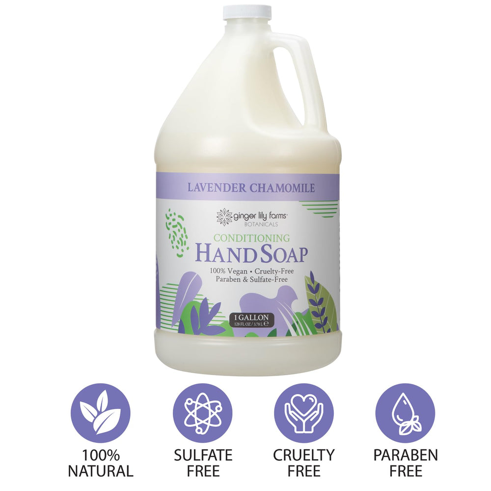 Creamy lather from Ginger Lily Farms Botanicals hand soap refill shown in a close-up.