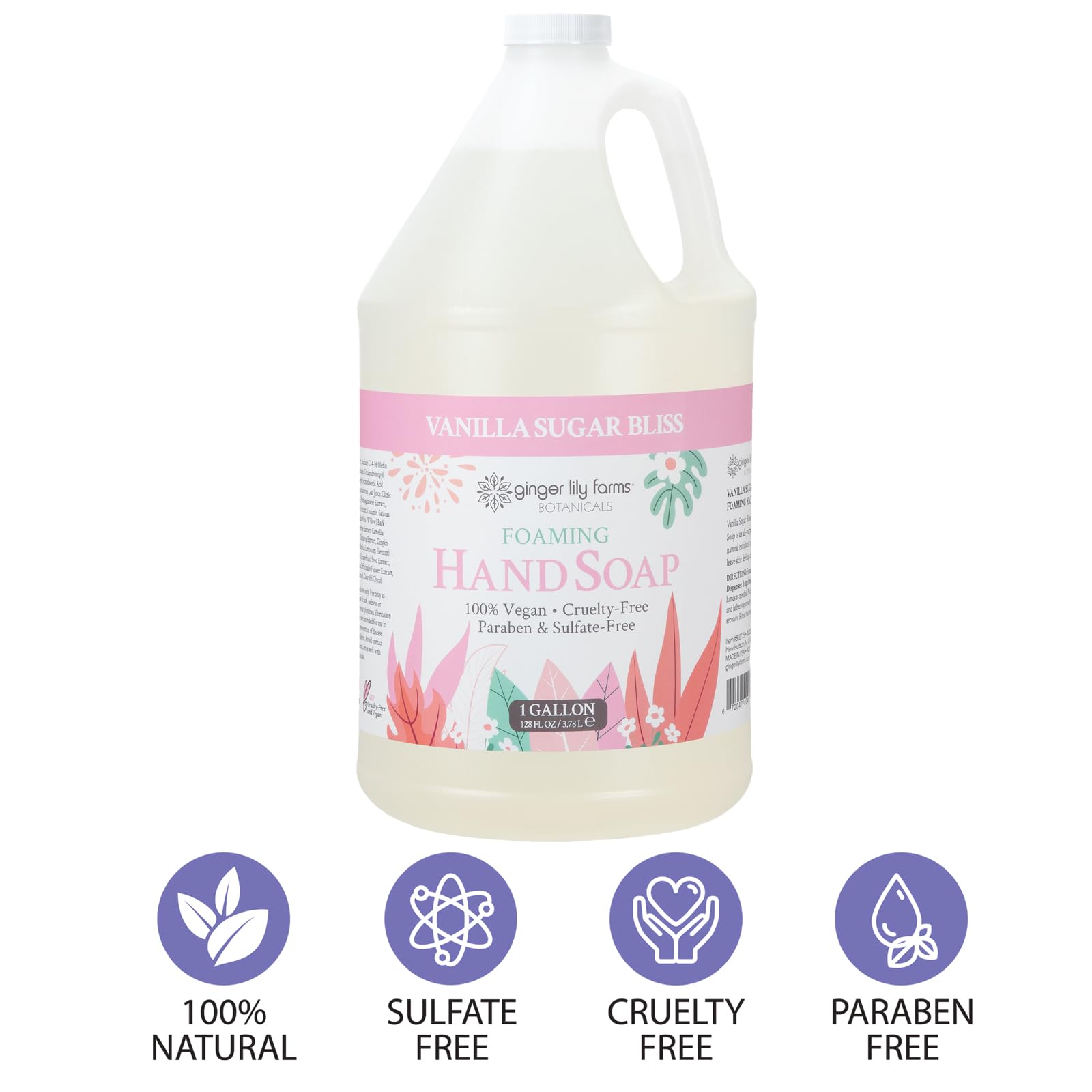 Ginger Lily Farms Botanicals Vanilla Sugar Bliss close-up reveals natural ingredients.