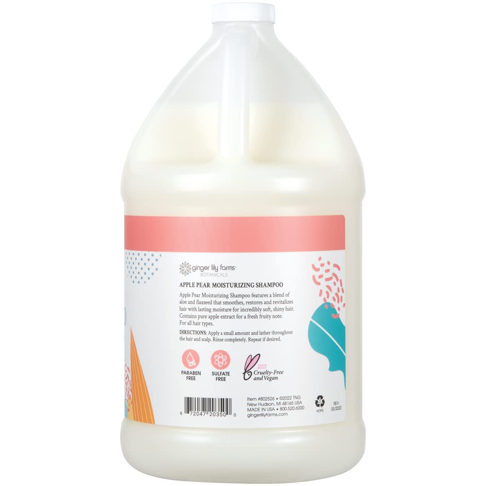 Ginger Lily Farms Botanicals Moisturizing Shampoo label closeup showing vegan, cruelty-free formula.
