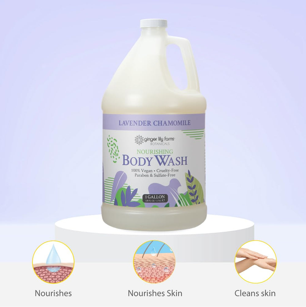 Gallon refill packaging for locker rooms and spas.