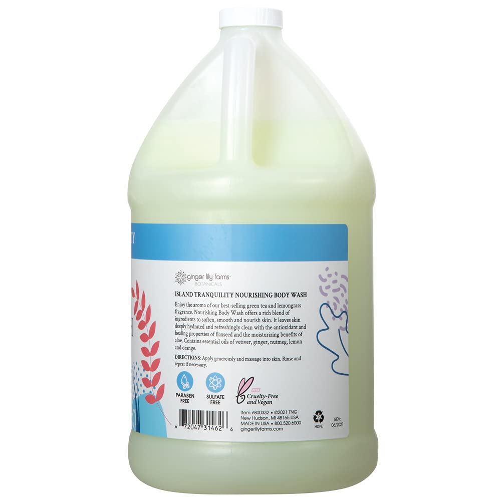 Ginger Lily Farms Nourishing Body Wash green tea lemongrass aroma for a calming shower