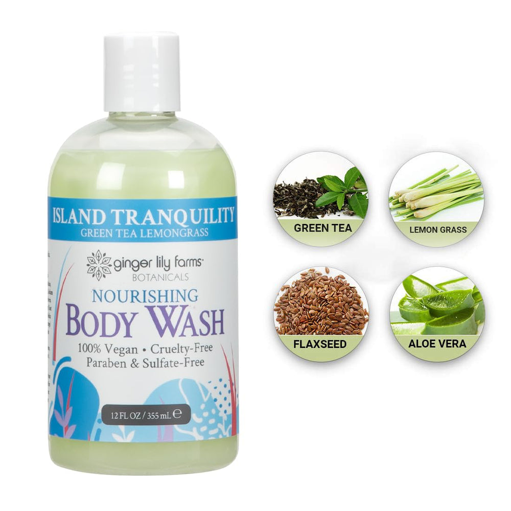 Ginger Lily Farms Island Tranquility scent creates a calming shower experience.
