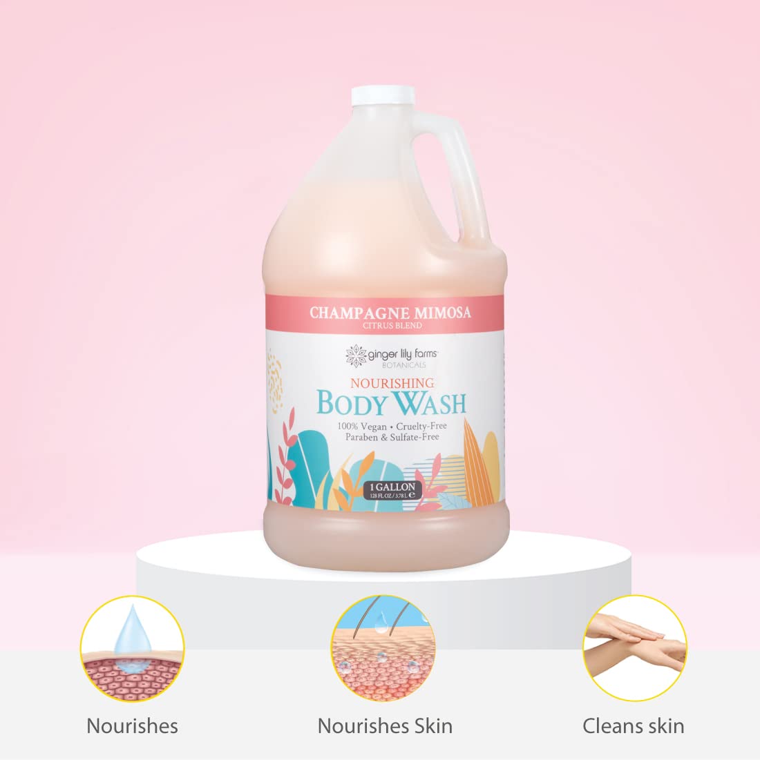 No parabens or sulfates in Ginger Lily Farms Botanicals Nourishing Body Wash.