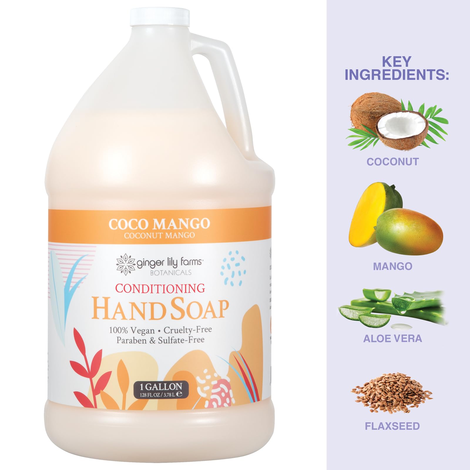 PETA-certified vegan badge on Ginger Lily Farms Botanicals packaging.