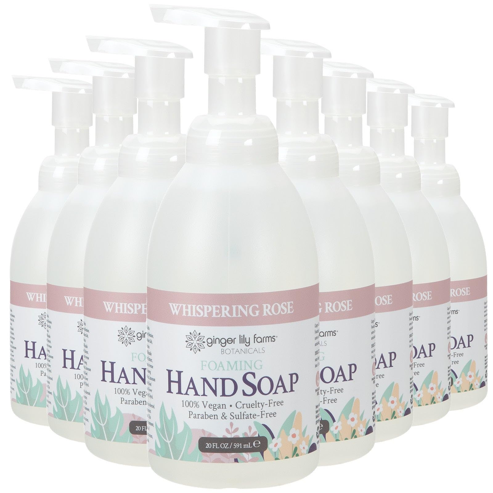 Ginger Lily Farms Botanicals refill bottle with foaming pump for easy hand washing