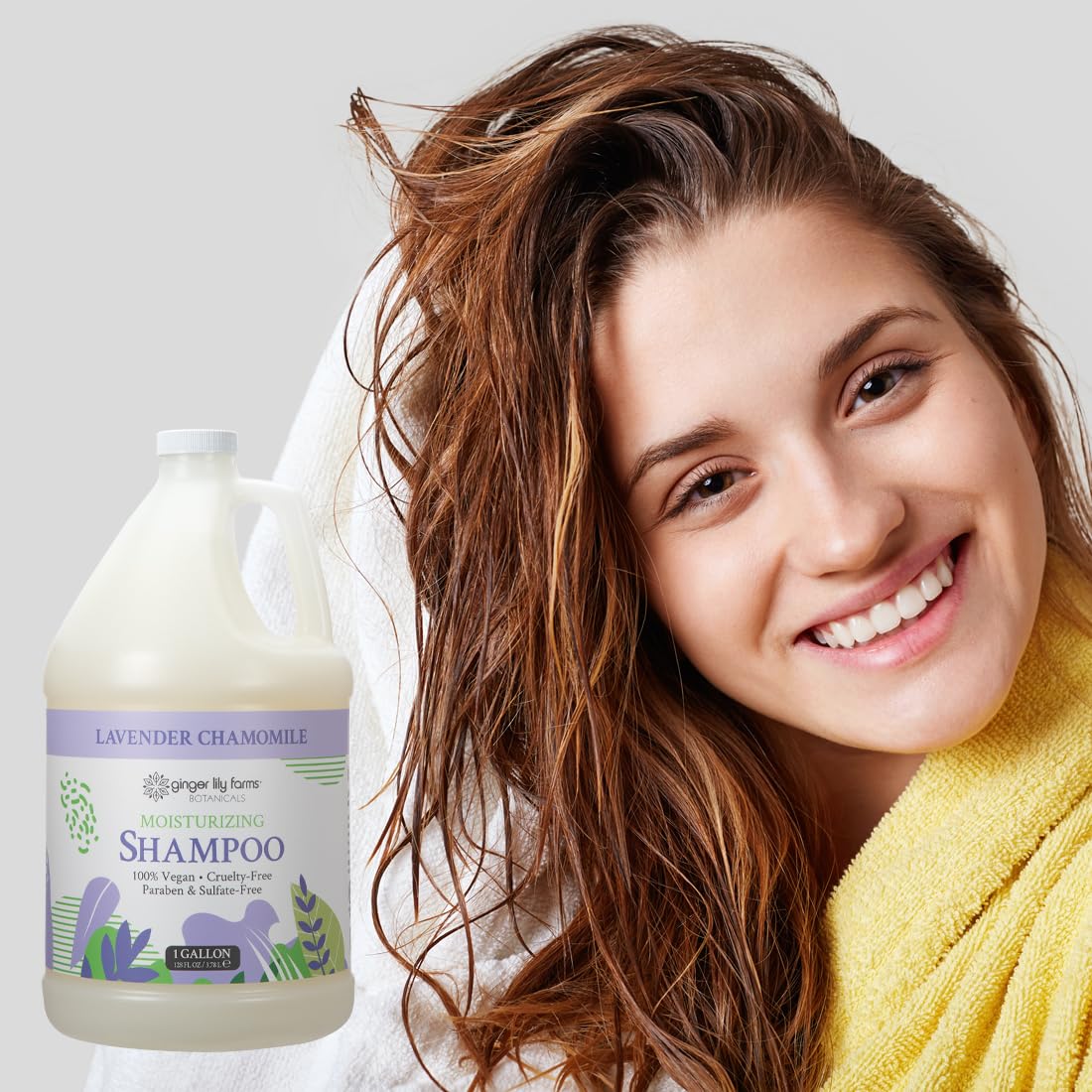 Daily hair care routine featuring Ginger Lily Farms Botanicals moisturizing shampoo