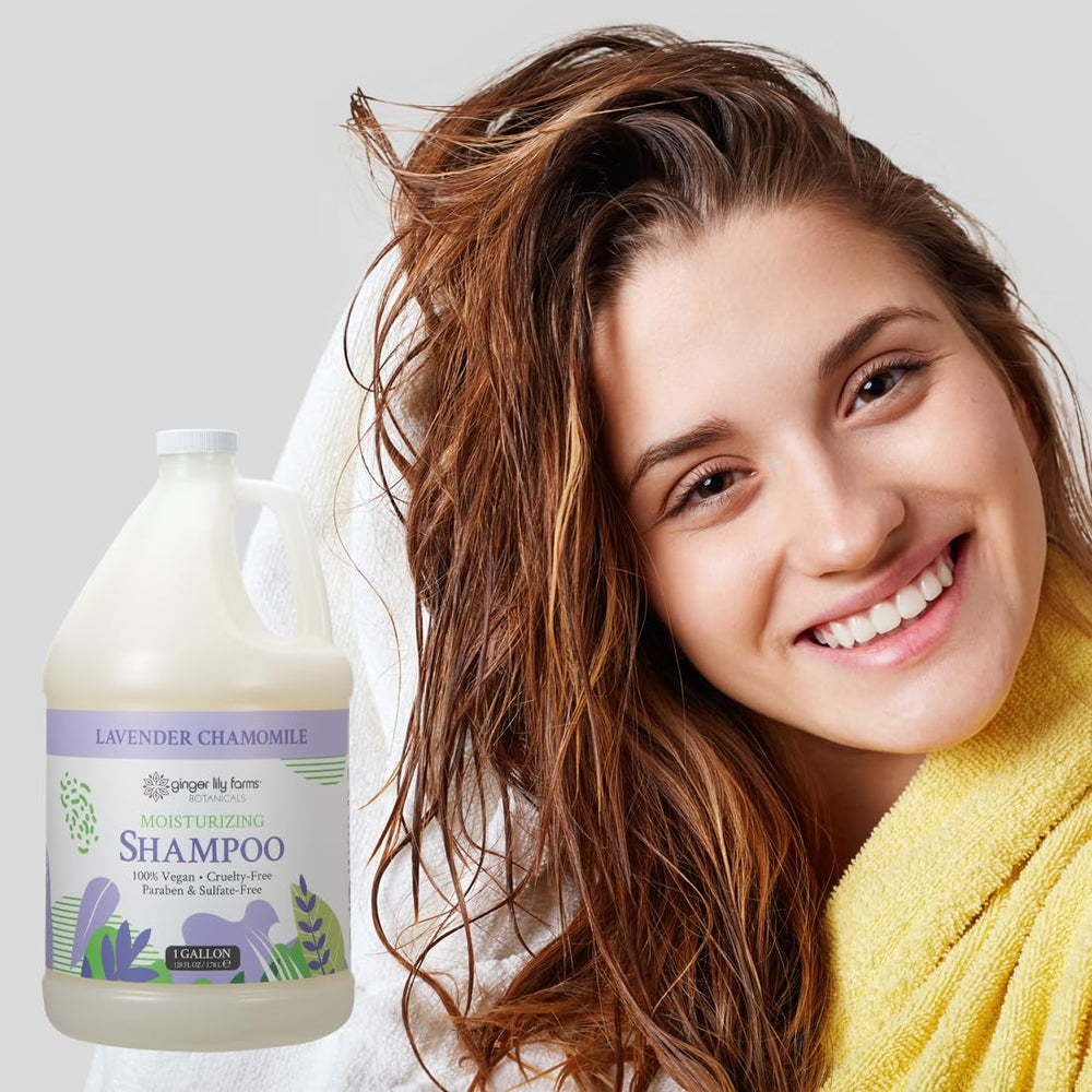 Daily hair care routine featuring Ginger Lily Farms Botanicals moisturizing shampoo