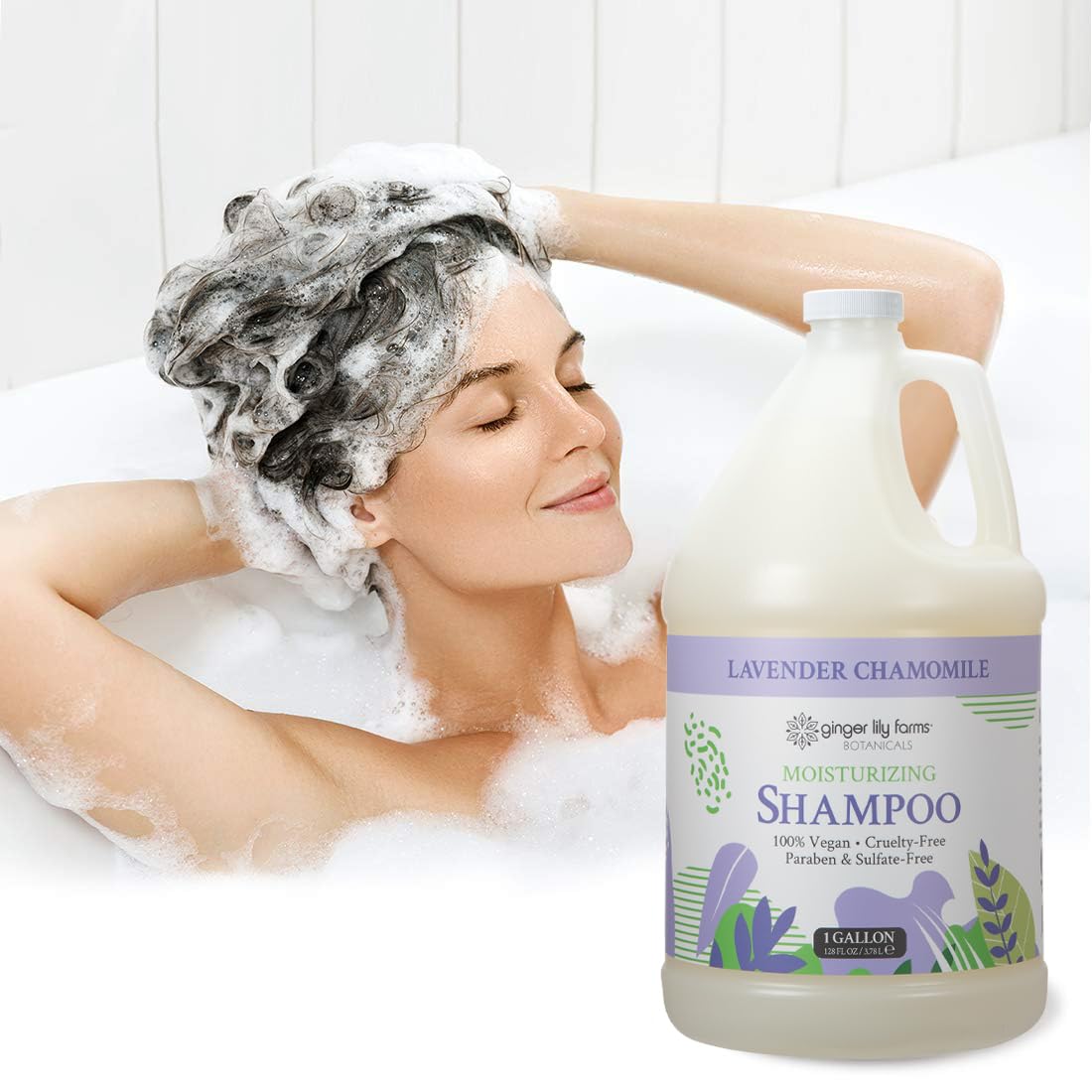 Gallon refill packaging reduces plastic waste for home or spa use