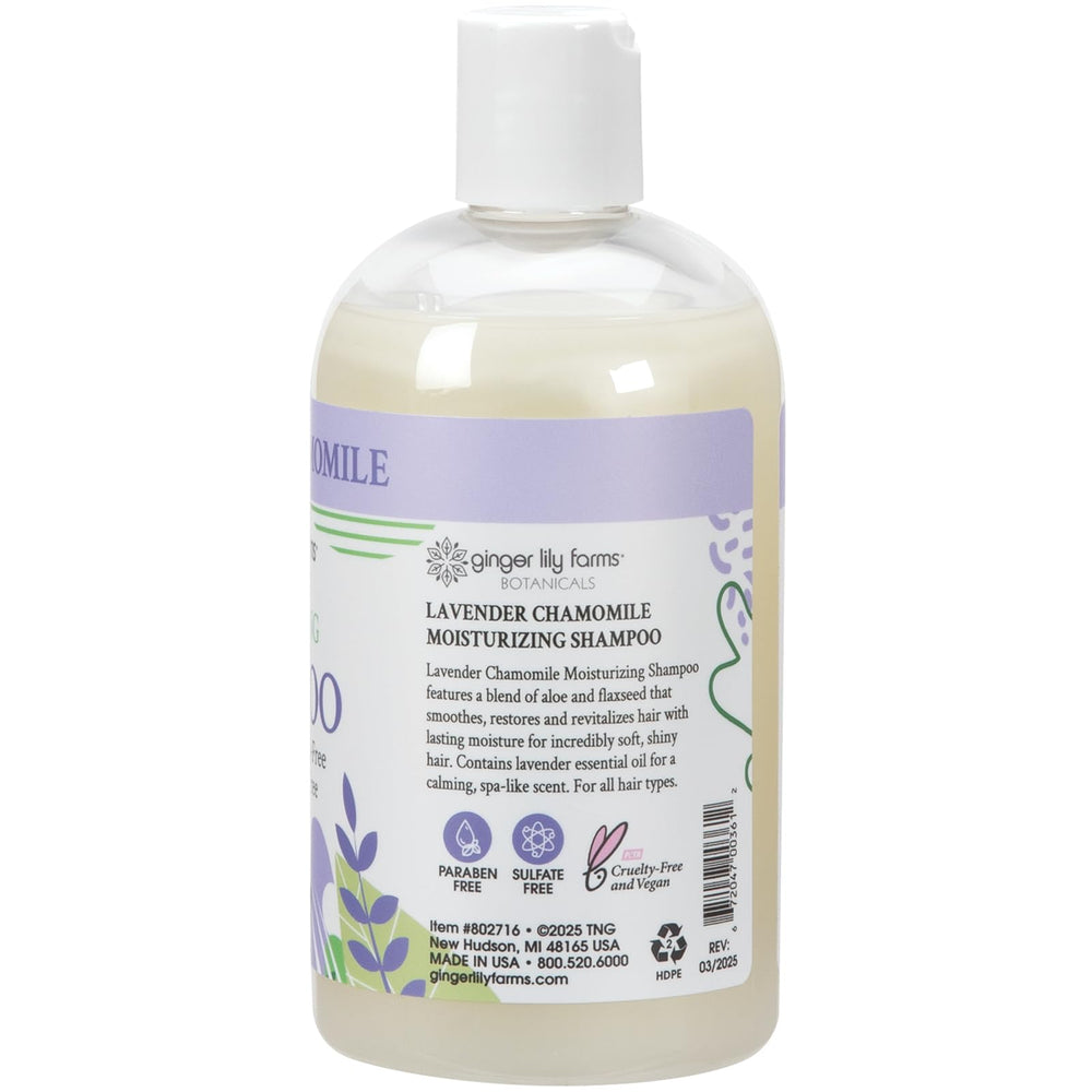Ginger Lily Farms Botanicals shampoo lather close-up delivering deep hydration.