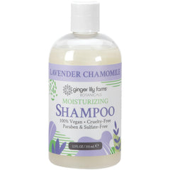 Ginger Lily Farms Botanicals lavender chamomile shampoo bottle with calming scent for daily relaxation.