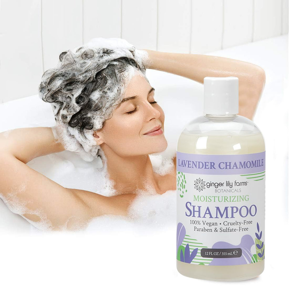 Ginger Lily Farms Botanicals spa scene emphasizing lavender scent.