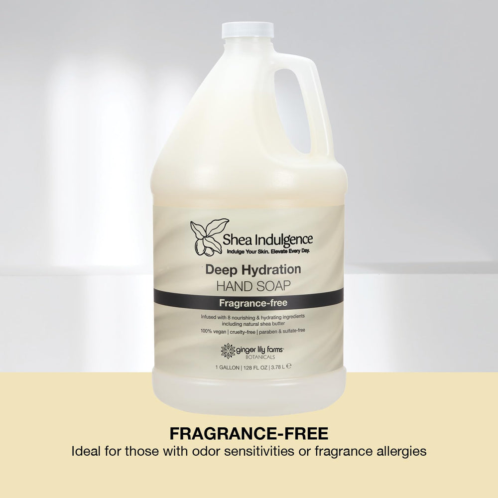 Gallon container of Ginger Lily Farms hand soap for bulk refills