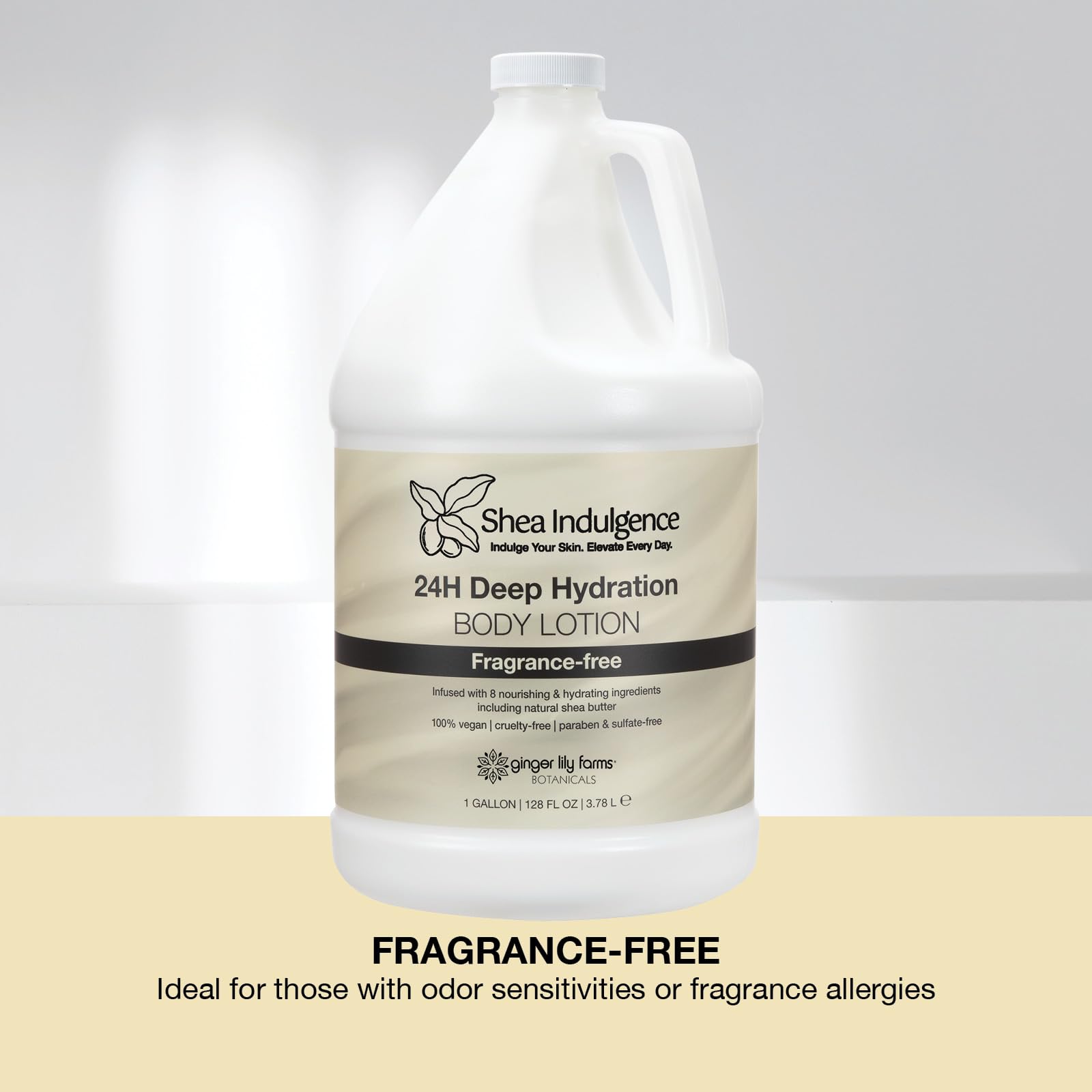 Natural shea butter and cocoa butter components in the lotion
