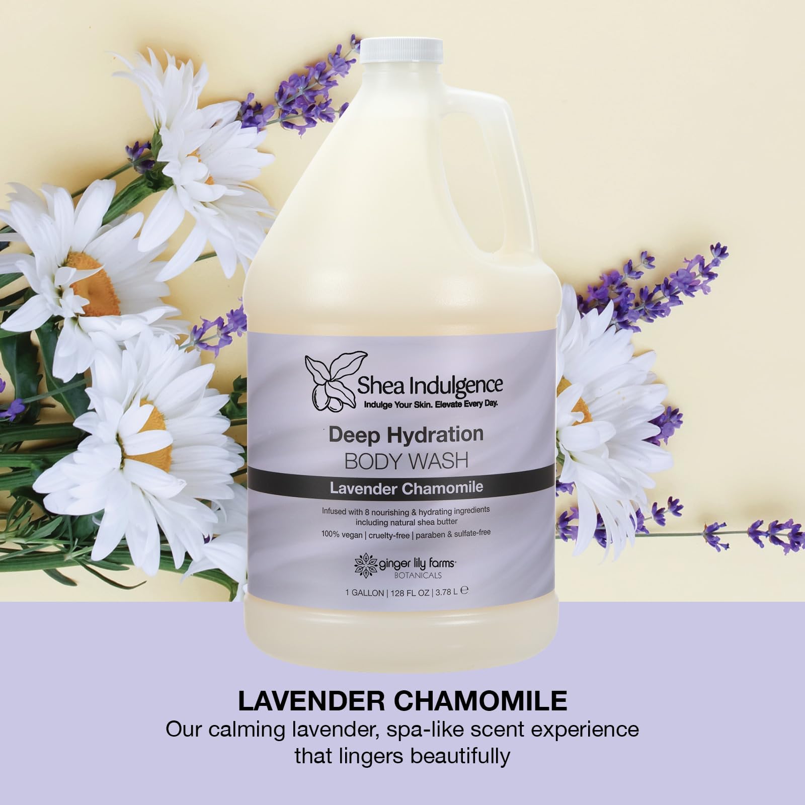 Ginger Lily Farms Botanicals Shea Indulgence vegan cruelty-free certification on packaging
