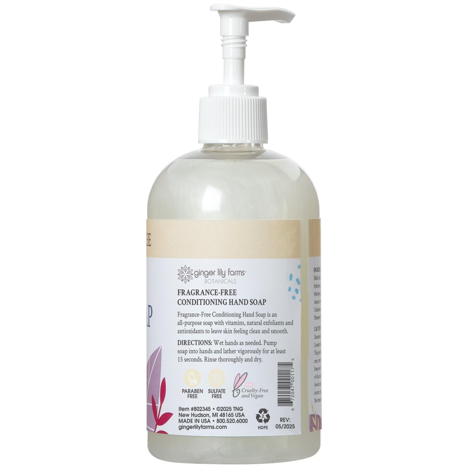Ginger Lily Farms Botanicals soft-skin lather nourishes hands after repeated washes