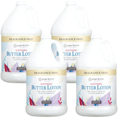 Ginger Lily Farms Botanicals soothing butter lotion bottle demonstrates quick absorption for dry, sensitive skin.
